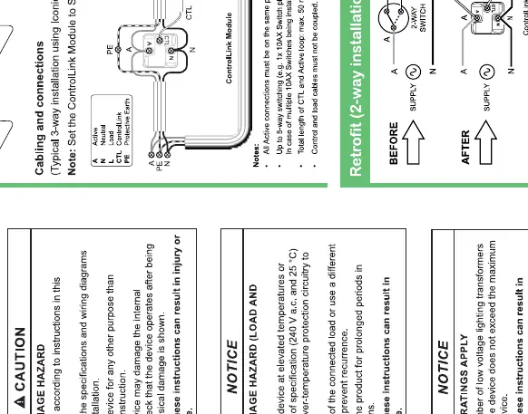 Schaltplan für die Verkabelung des Connected Switch 10AX