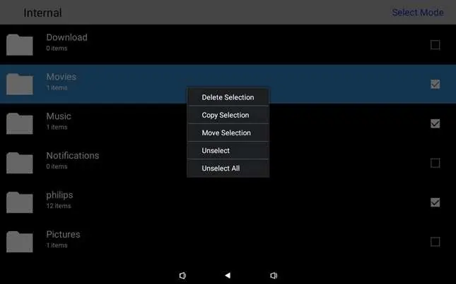 Dateimanager Auswahlmodus