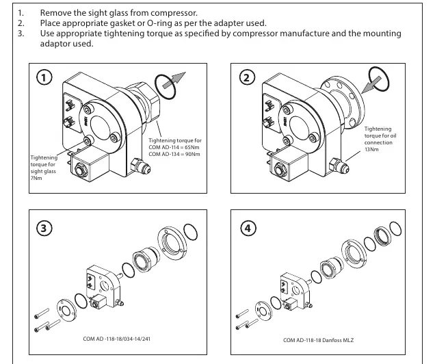 Installationsschritte 1-4