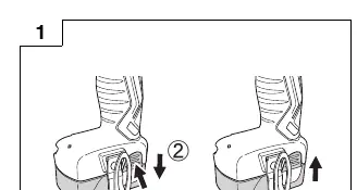 Abb. 1: Akku entfernen/einsetzen