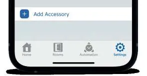 Schaltfläche 'Add Accessory' in der Eve-App