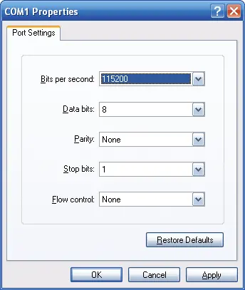 Konfiguration der COM-Port-Einstellungen