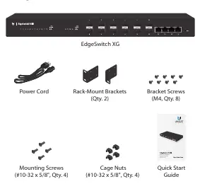 Lieferumfang des EdgeSwitch 16 XG