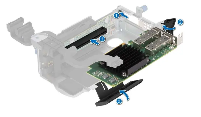 Einbau der NIC in den Expansion Card Riser