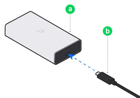 Anschluss des USB-C-Kabels an den Adapter