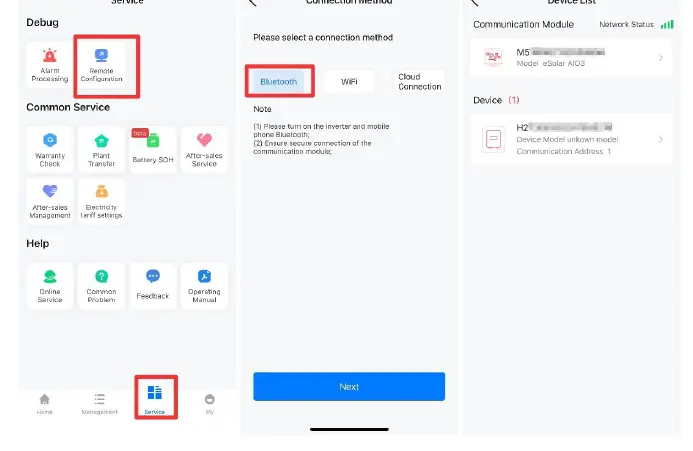 Initialisierungseinstellungen in der App