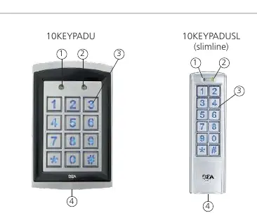 Übersicht der Modelle 10KEYPADU und 10KEYPADUSL