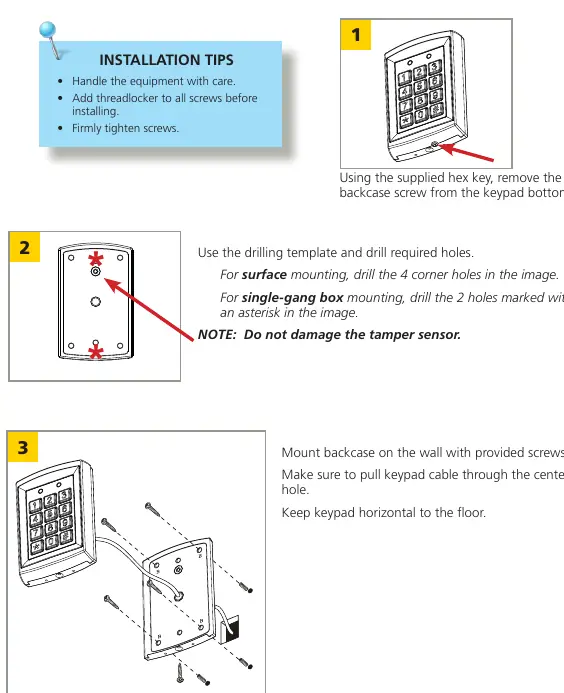 Montageschritte für das Keypad