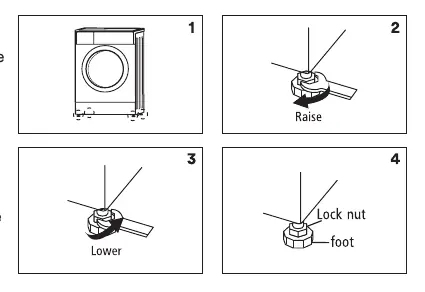 Nivellierung der Waschmaschine