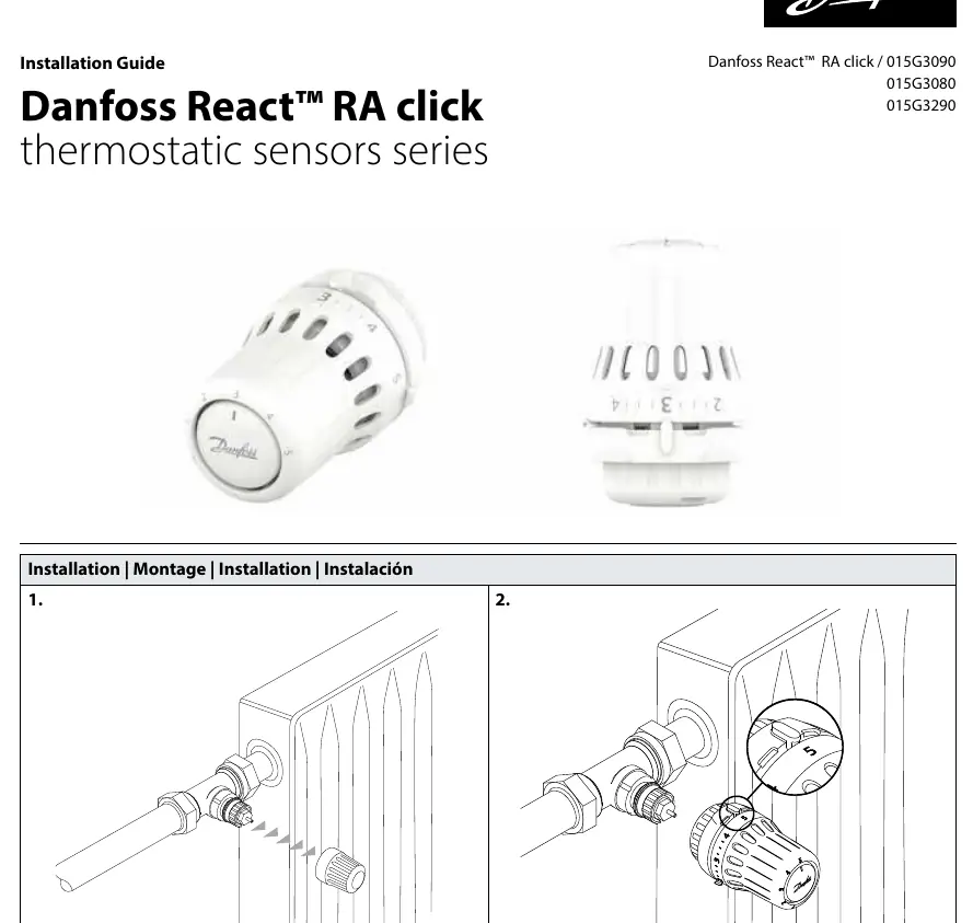 Schritte zur Montage des Danfoss React Thermostatkopfes: Entfernen des alten Ventils und Aufsetzen des neuen Thermostats auf das Heizkörperventil.