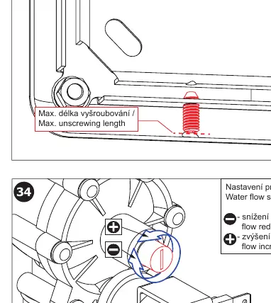 Einstellung des Wasserdurchflusses