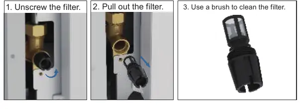 Reinigung des Wasserfilters