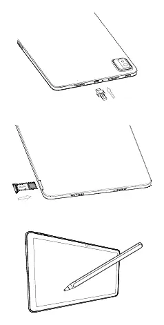 Einlegen der MicroSD-Karte und Verwendung des Stifts.