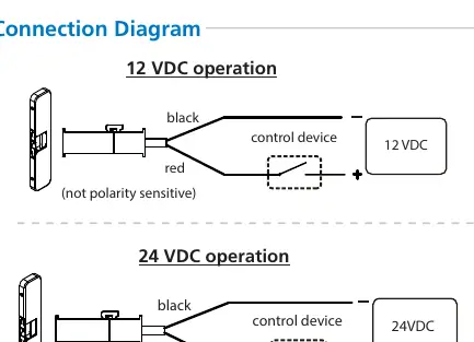 Schaltplan für 12VDC und 24VDC Betrieb