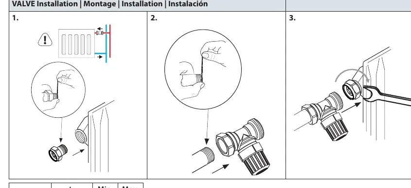 Schritte zur Ventilmontage