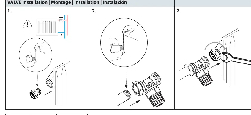 Schritte zur Ventilmontage und Drehmomenttabelle