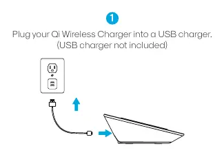 Anschluss und korrekte Platzierung des Geräts auf dem Wireless Charger.