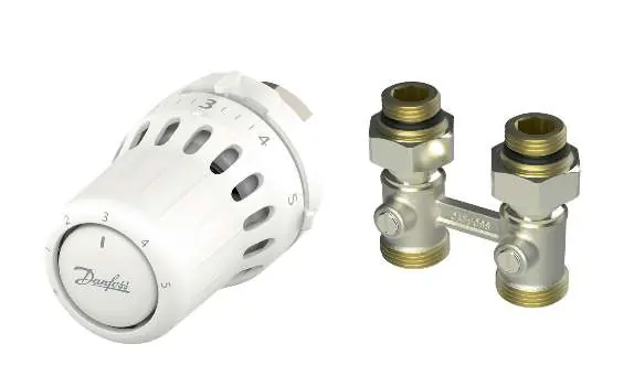 Danfoss React Thermostatkopf und RLV-KB Ventilblock