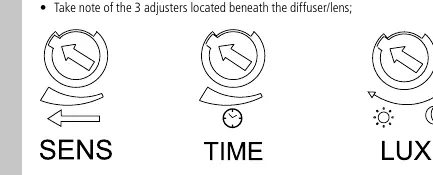 Einstellregler (SENS, TIME, LUX)