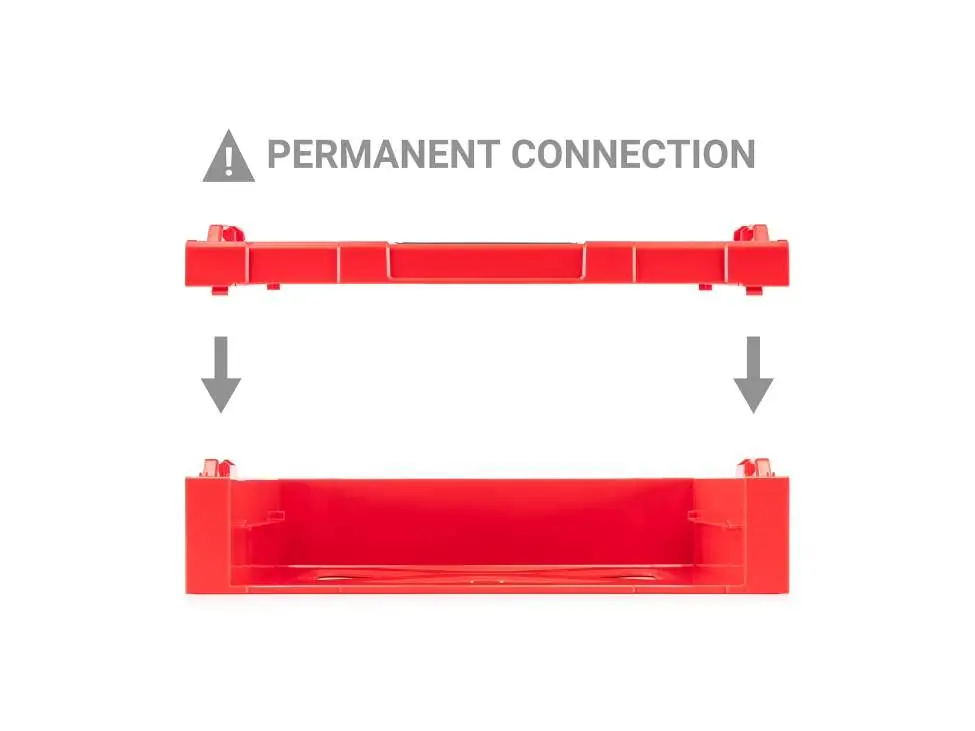 Permanente Verbindung mittels acht Clips