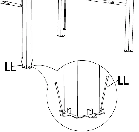 Schritt 15: Sichern der Pergola am Boden