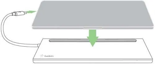 Platzierung des Laptops auf dem Dock