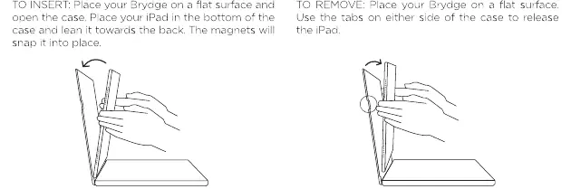 Einsetzen und Entfernen des iPads