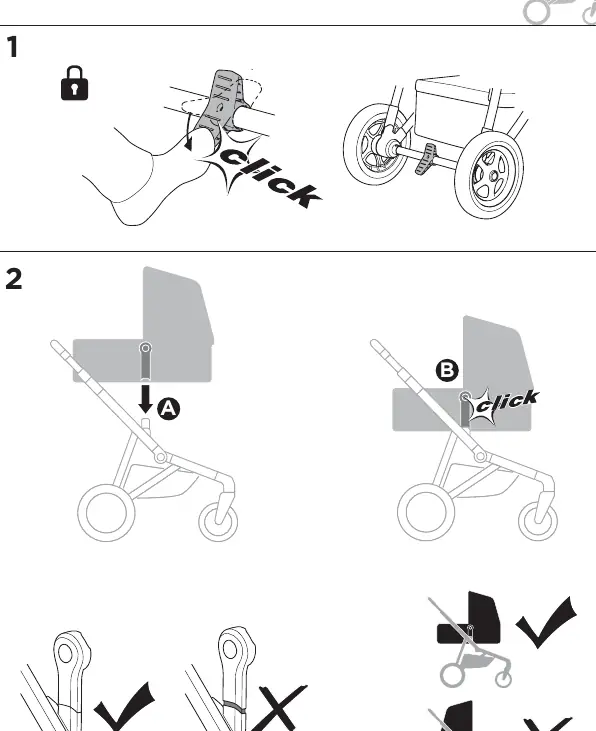 Befestigung der Wanne am Kinderwagen
