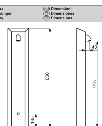 Abmessungen des Duschpaneels