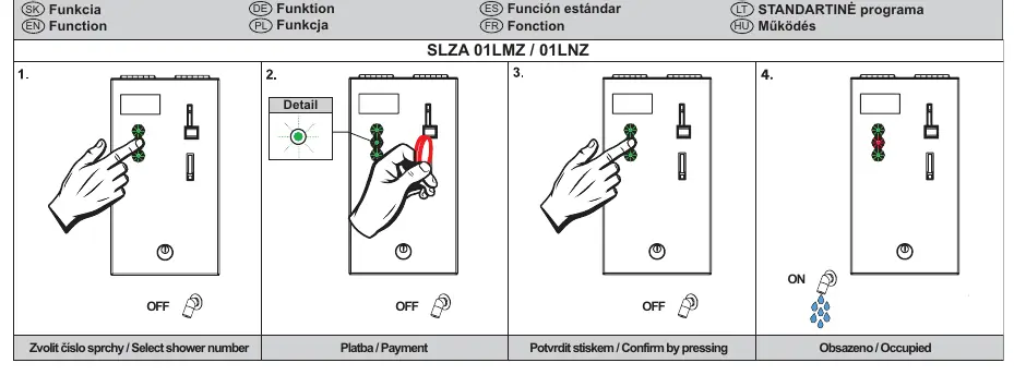 Standardfunktionen und Bedienung der Dusch-Timer