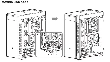 Bewegen des HDD-Käfigs