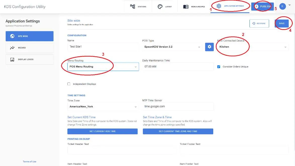 Konfigurationsoberfläche für POS Menu Routing