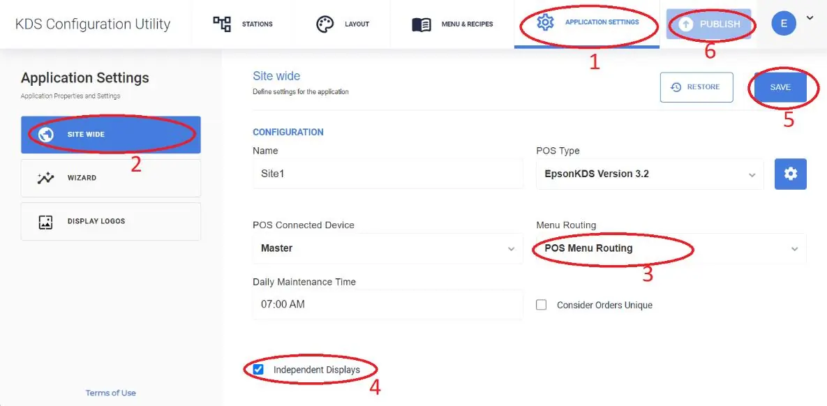 Schritte zur Konfiguration in der KDS Configuration Utility