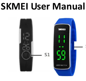 Skmei 1119A LED-Uhr mit S1-Taste