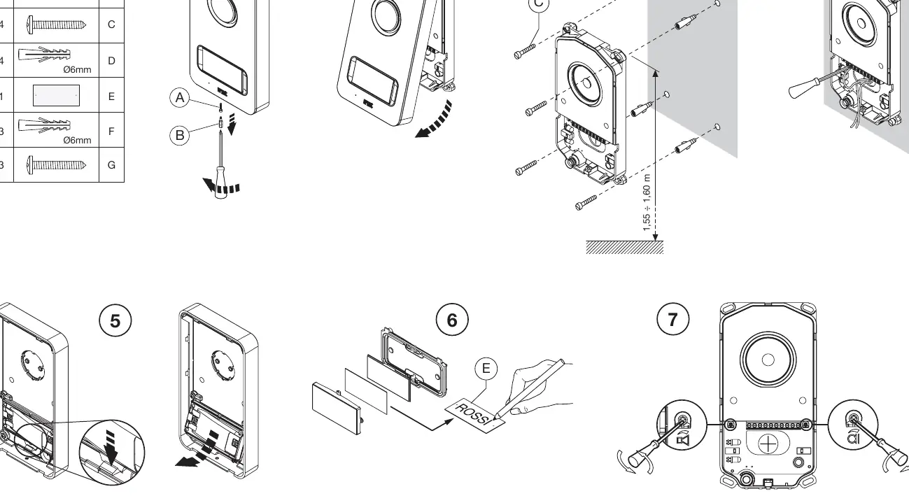 Schritt-für-Schritt Montageanleitung für die Türstation.