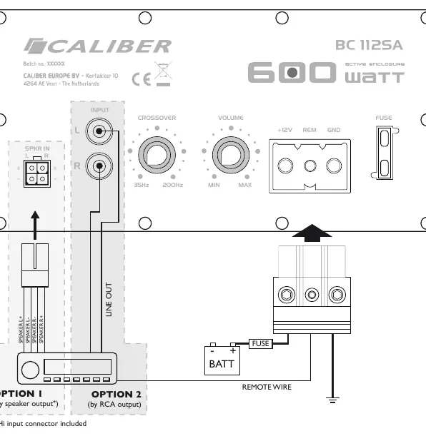 Anschlussplan für den Caliber BC 112SA