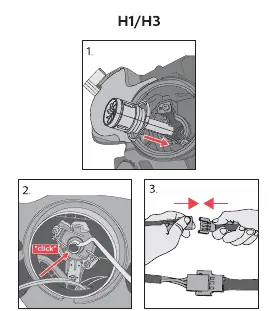 Installationsschritte für H1/H3 Lampen