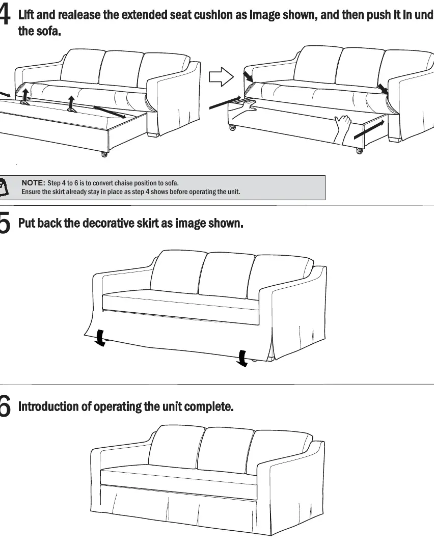 Umwandlung zurück in Sofa