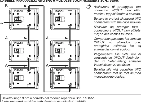 Beispiel für die Verkabelung von 6 Modulen