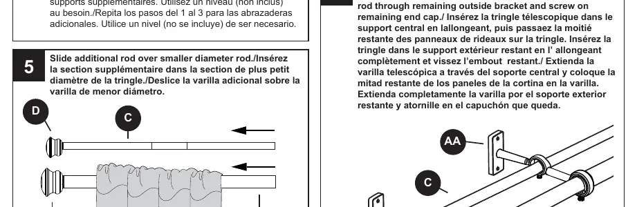 Schritt 5: Zusammenbau der Teleskopstangen.