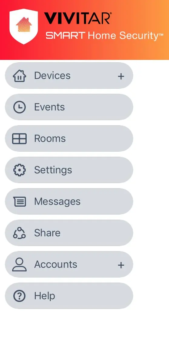 Hauptmenü der App