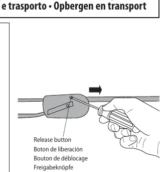Freigabeknöpfe für Demontage