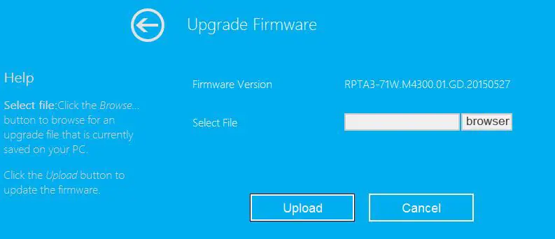 Firmware-Upgrade-Seite