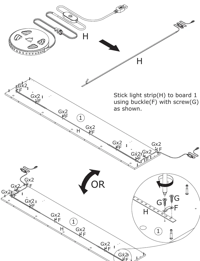 Schritt 9: Installation des LED-Lichtstreifens