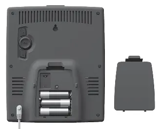 Rückseite der Anzeigeeinheit mit Batteriefach und A-B-C-Schalter
