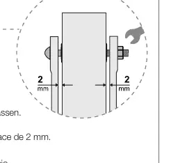 Wichtiger Hinweis: 2mm Abstand