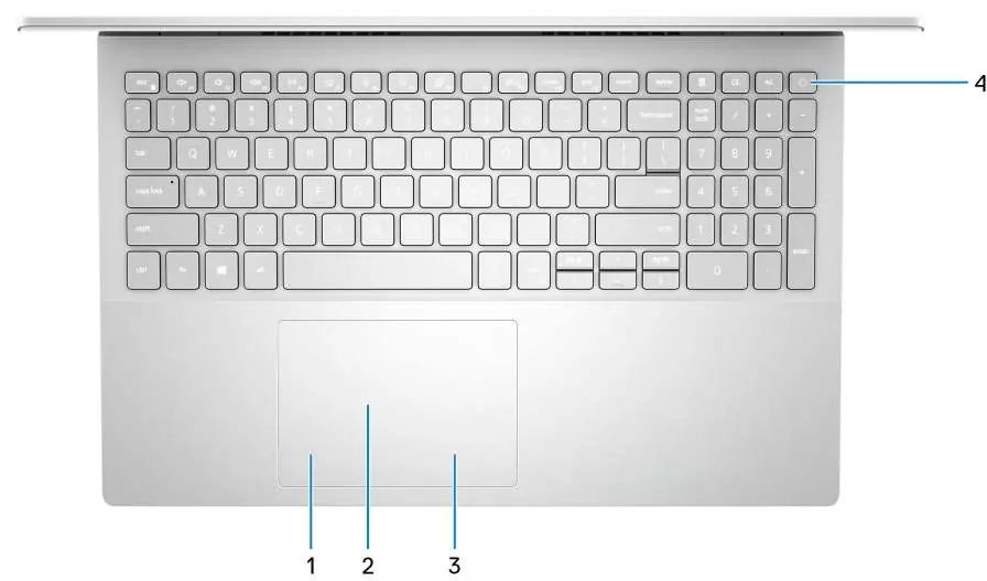 Draufsicht auf Tastatur und Touchpad
