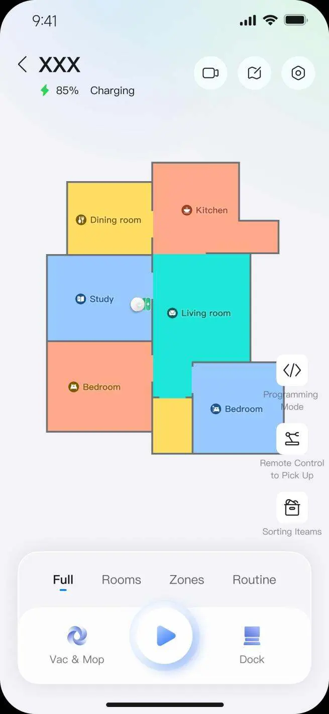 Aufrufen des Programmiermodus über die Kartenansicht