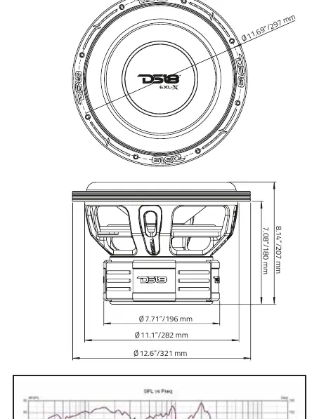 Abmessungen des Subwoofers