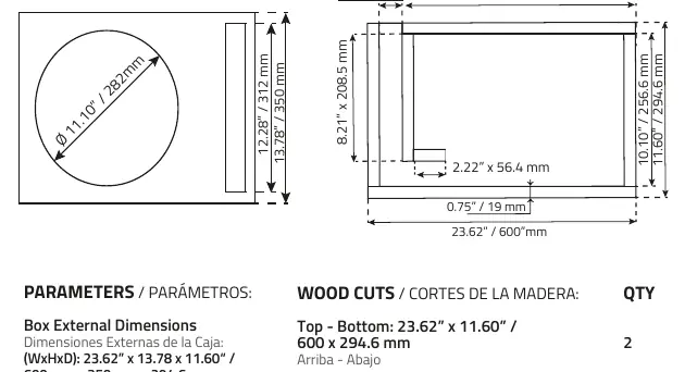 Bauplan für Einzel-Subwoofer (ventiliert)